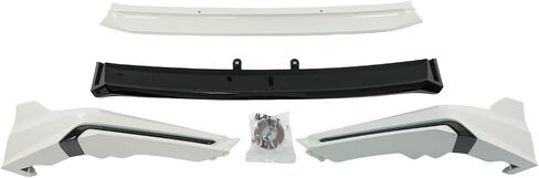 الشفة الأمامية 4 قطع متوافقة مع Honda Civic Sedan Hatch 2022-2024 Yofer V3 Style Winglet Front Bumper Lip Splitter (أبيض) in Kuwait