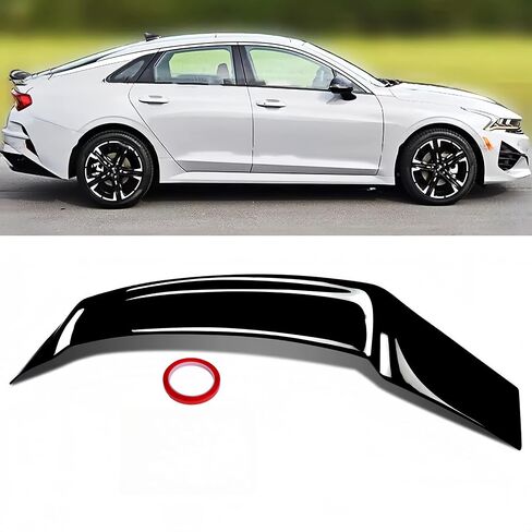 جناح خلفي للصندوق متوافق مع 2021-2024 KIA K5 LX LXS EX، R Style Duckbill Spoiler يناسب 21-24، غطاء جناح خلفي عالي الركلة (أسود لامع) in Saudi Arabia