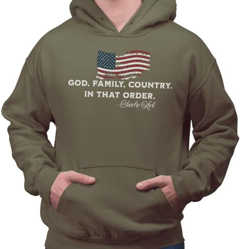 TeesAndTankYou God Family Country In That Order Charlie Kirk Hoodie Sweatshirt Unisex in Saudi Arabia