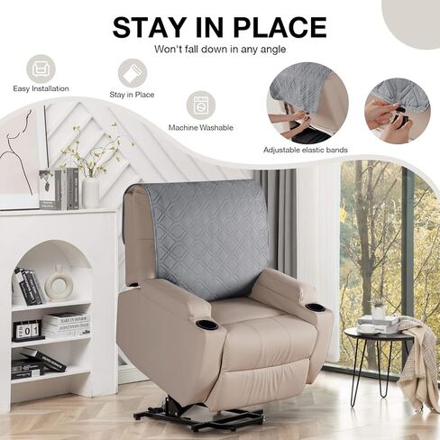 VANSOFY Recliner Chair Covers 100% Waterproof Recliner Chair Covers Furniture Protector Washable Slipcover with Pocket for Pets, Dogs(Dark Gray, 23.6") in Saudi Arabia