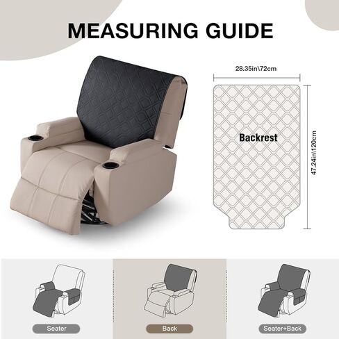 VANSOFY Recliner Chair Covers 100% Waterproof Recliner Chair Covers Furniture Protector Washable Slipcover with Pocket for Pets, Dogs(Dark Gray, 23.6") in Kuwait