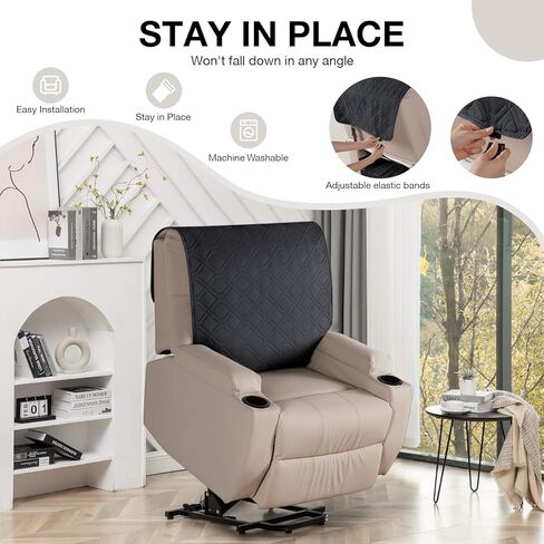 VANSOFY Recliner Chair Covers 100% Waterproof Recliner Chair Covers Furniture Protector Washable Slipcover with Pocket for Pets, Dogs(Dark Gray, 23.6") in Kuwait