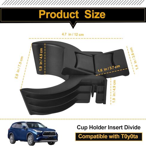 Cup Dunviku Holder Insert Divider Automotive Cup Holders Car Insert Accessories for Automatic Transmission Only 55618-0E200-C0 Compatible with Toyota Highlander 2014-2021 in Saudi Arabia