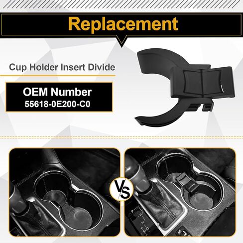 Cup Dunviku Holder Insert Divider Automotive Cup Holders Car Insert Accessories for Automatic Transmission Only 55618-0E200-C0 Compatible with Toyota Highlander 2014-2021 in Saudi Arabia