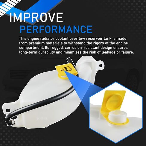 Engine Radiator Coolant Overflow Reservoir Tank with Cap Compatible with 2007-2014 Chrysler 200 Cirrus Sebring 2008-2014 Dodge Avenger Replaces 603-586 5058371AD 5058371AE 5058371AC in Saudi Arabia