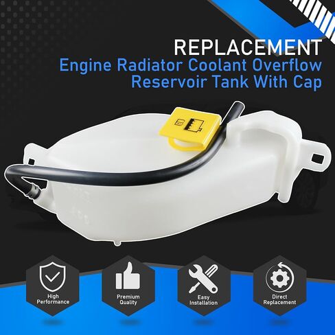 Engine Radiator Coolant Overflow Reservoir Tank with Cap Compatible with 2007-2014 Chrysler 200 Cirrus Sebring 2008-2014 Dodge Avenger Replaces 603-586 5058371AD 5058371AE 5058371AC in Saudi Arabia