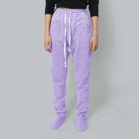 Women Sweatpants with Pockets Adult Footed Sweatpants with Sherpa Fleece Lined Feet Soft and Warm Footing Winter in Saudi Arabia