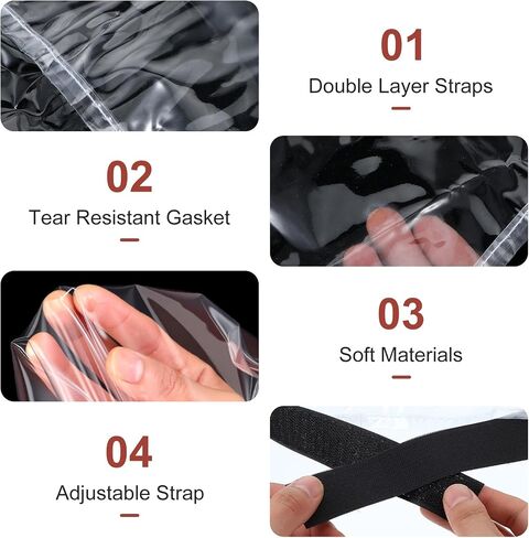 4 Pack Plastic Chair Covers for Dining Room,18 x 17 x 6 Inches Clear PVC Kitchen Chair Seat Protectors, Dustproof Kitchen Chair Covers (17" D x 18" W x 6" H) in Saudi Arabia