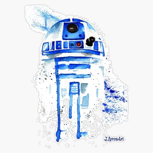 MAGNET R2 Droid Watercolor Magnetic Vinyl Sticker Decal Magnet 5" in Saudi Arabia
