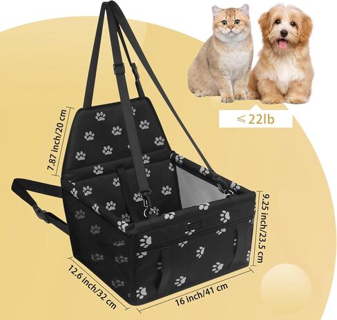 PetsHome مقعد سيارة للكلاب قابل للطي مقعد سيارة معزز مقاوم للماء وجيد التهوية حقيبة سفر أكسفورد للكلاب الصغيرة والمتوسطة والجراء والحيوانات الأليفة بنمط وردي in Kuwait