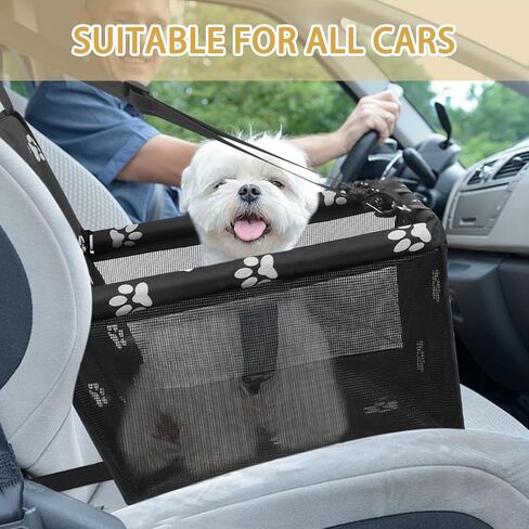 PetsHome مقعد سيارة للكلاب قابل للطي مقعد سيارة معزز مقاوم للماء وجيد التهوية حقيبة سفر أكسفورد للكلاب الصغيرة والمتوسطة والجراء والحيوانات الأليفة بنمط وردي in Kuwait