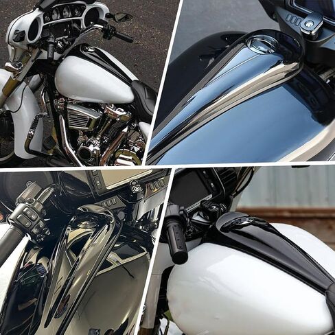 FSFY Motorcycle Smooth Dash Fuel Console Gas Tank Cap Covers Bright Black for Harley Electra Glide Ultra Street Road Glide 1986-2007 in Saudi Arabia