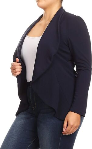 Women's Casual Plus Size Blazer Long Sleeve Open Front Solid and Print in Kuwait