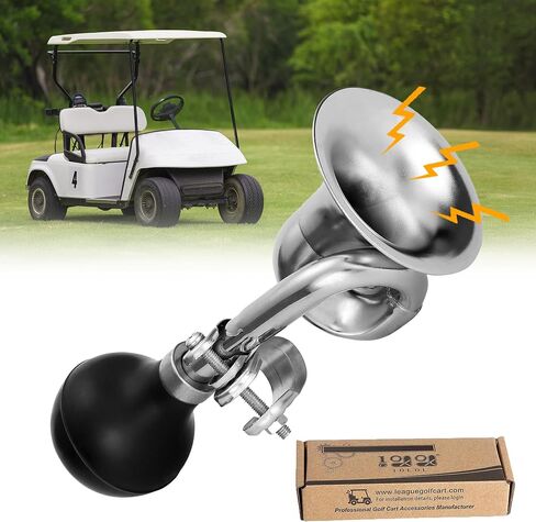 10L0L Retro Clown Horn for Golf Cart Accessories, Classic Vintage Metal Twist Loudspeaker Siren Hooter Snail Air Horn Compatible with Yamaha, EZGO, Club Car Golf Cart and Bike in Saudi Arabia
