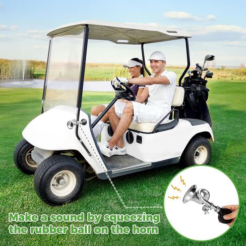 10L0L Retro Clown Horn for Golf Cart Accessories, Classic Vintage Metal Twist Loudspeaker Siren Hooter Snail Air Horn Compatible with Yamaha, EZGO, Club Car Golf Cart and Bike in Saudi Arabia