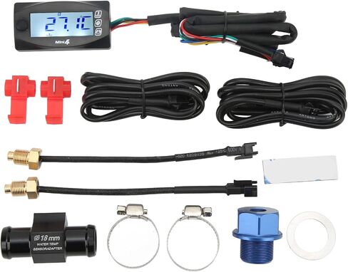 Motorcycle LCD Digital Gauge, Voltage Meter Voltmeter, Temperature Thermometer, Time Display Sensor, Bike Dashboard Accessories (20 * 1.0) in Kuwait