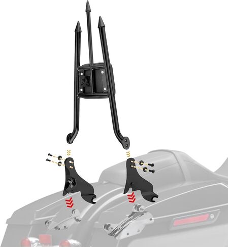 Mofun 31 بوصة ارتفاع الركاب سيسي بار مسند الظهر سريع التحرير متوافق مع Harley Touring Street Road Electra Glide Road King 2009-2025 أسود لامع in Saudi Arabia