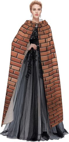 Brick wall pattern Printing Halloween Adult Hooded Cloak for Parties and Costume Events in Saudi Arabia