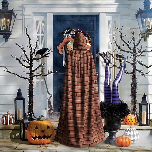 Brick wall pattern Printing Halloween Adult Hooded Cloak for Parties and Costume Events in Saudi Arabia