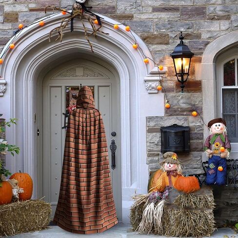 Brick wall pattern Printing Halloween Adult Hooded Cloak for Parties and Costume Events in Saudi Arabia