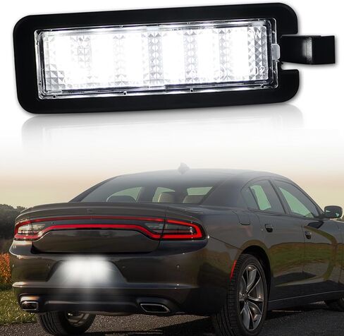 ضوء لوحة ترخيص LED لـ 2015-2023 دودج تشارجر، تشالنجر، كرايسلر 300، كرايسلر باسيفيك 2017-2023، لسيارة جيب كومباس 2017-2023، 18 SMD زينون أبيض 6000K، لمصباح العلامة الخلفية LED، قطعة واحدة in Saudi Arabia