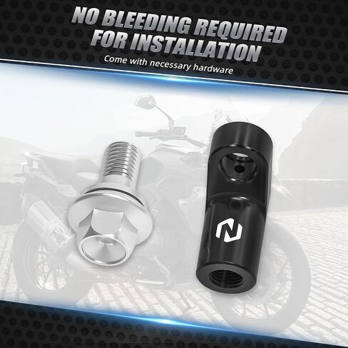 NICECNC Black Hydraulic Clutch Hose Extension Adapter Extender Compatible with BMW R1300GS, R1250GS, R1200GS Adventure, R nineT Pure, K1600B, Aluminum, Anodized, Prolonged Clutch Line, See Fitment in Saudi Arabia