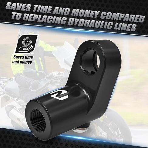 NICECNC Black Hydraulic Clutch Hose Extension Adapter Extender Compatible with BMW R1300GS, R1250GS, R1200GS Adventure, R nineT Pure, K1600B, Aluminum, Anodized, Prolonged Clutch Line, See Fitment in Saudi Arabia