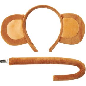 Monkey Costume Adult Monkey Ears Headband and Tail Accessory kit Brown in Saudi Arabia
