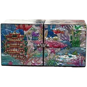 Handcrafted Lacquer Jewelry Box, Premium Mother-of-Pearl Inlay, Perfect Jewelry Storage Solution For Rings, Earrings, Watches, And More in Kuwait