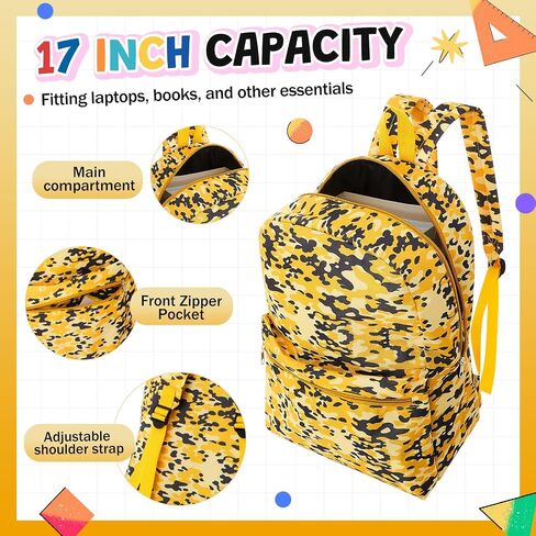 Amylove 24 Pack Backpack Bulk Lightweight Wholesale Backpacks Printed Book Bag in Bulk for Donations Giveaways (17 Inch,Playful Color) in Saudi Arabia