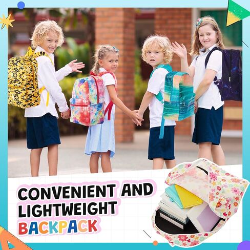 Amylove 24 Pack Backpack Bulk Lightweight Wholesale Backpacks Printed Book Bag in Bulk for Donations Giveaways (17 Inch,Playful Color) in Saudi Arabia