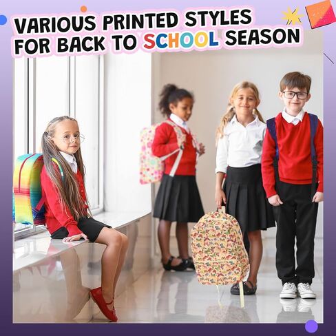 Amylove 24 Pack Backpack Bulk Lightweight Wholesale Backpacks Printed Book Bag in Bulk for Donations Giveaways (17 Inch,Playful Color) in Saudi Arabia