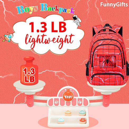 FunnyGifts الأولاد حقائب الظهر للأطفال حقيبة الكتب المدرسية لرياض الأطفال الابتدائية مرحلة ما قبل المدرسة Mochila Para Niños 4 5 6 7 8 9 10 11 12 in Saudi Arabia
