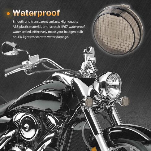NTHREEAUTO 4 قطع غطاء عدسة إشارة الانعطاف المدخن الأمامي والخلفي متوافق مع Kawasaki Vulcan 2000 1600 Classic/Nomad Honda Shadow Cruisers in Kuwait