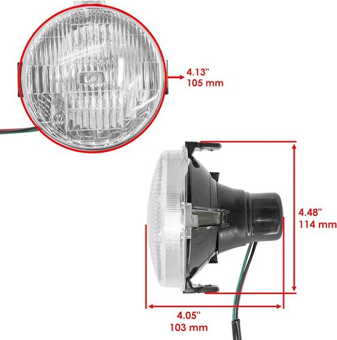Caltric Left and Right Headlight Kit Compatible with Yamaha Kodiak 700 YFM700 YFM 700 4X4 2016 2017 2018 2019 2020 in Saudi Arabia