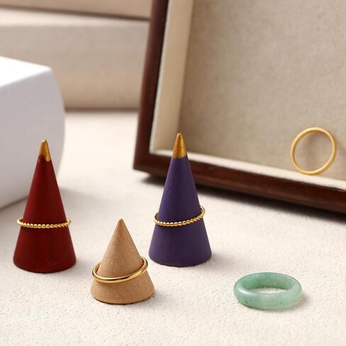 Tondiamo 6 Pcs Jade Stackable Rings with Gold Plated Stainless Steel Rings Set for Women Nature Jadeite Genuine Aventurine Good Luck Healing Gemstone Jewelry Gifts for Women, Size 5-11 in Saudi Arabia