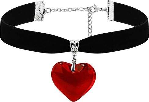 Sacina Black Heart Choker, Heart Necklace, Gothic Goth Vintage Necklace, Valentine Gift, Christmas Jewelry Gift for Women in Saudi Arabia