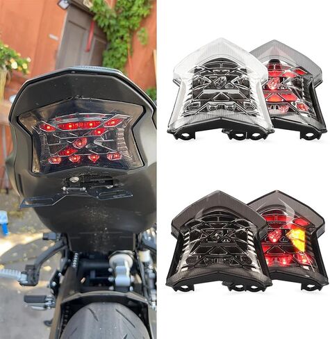 LED Integrated Turn Signal Tail Light Blinker compatible with Ninja 650 Z650 2017-2019 Z900 2017-2024 Z-H2 2020-2024 Motorcycle TailLight Turn Signals Brake Lamp (Dark Smoke) in Saudi Arabia