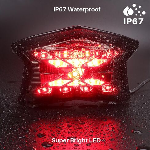 LED Integrated Turn Signal Tail Light Blinker compatible with Ninja 650 Z650 2017-2019 Z900 2017-2024 Z-H2 2020-2024 Motorcycle TailLight Turn Signals Brake Lamp (Dark Smoke) in Saudi Arabia