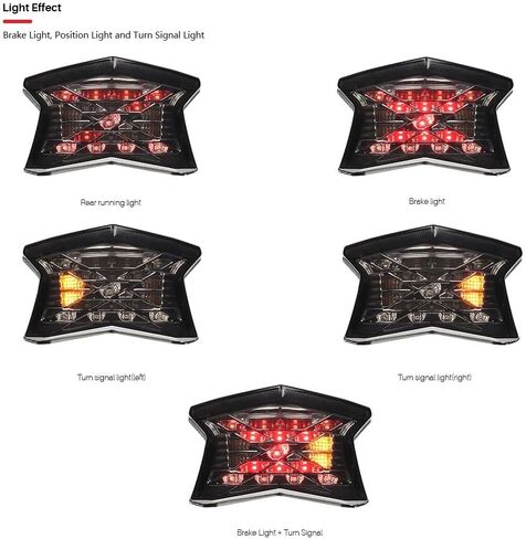 LED Integrated Turn Signal Tail Light Blinker compatible with Ninja 650 Z650 2017-2019 Z900 2017-2024 Z-H2 2020-2024 Motorcycle TailLight Turn Signals Brake Lamp (Dark Smoke) in Saudi Arabia