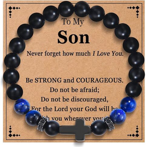 Cross Bracelet for Boy Gifts Christian Jewelry Religious Gifts for Teen Boys for Birthday, Christmas, Baptism in Saudi Arabia