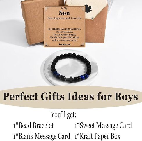 Cross Bracelet for Boy Gifts Christian Jewelry Religious Gifts for Teen Boys for Birthday, Christmas, Baptism in Saudi Arabia