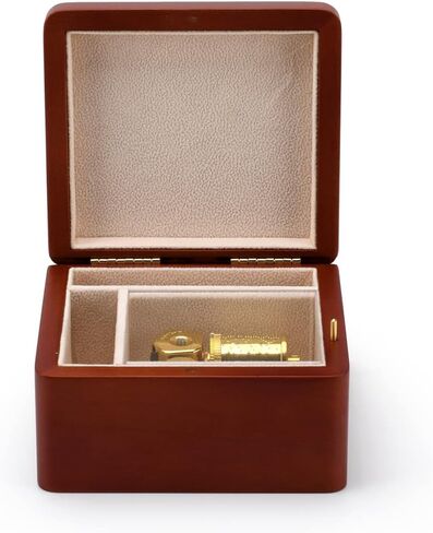 Wooden Musical Box – Solid Wood Music Box with Many Songs to Choose – 18 Note Small Music Box with Compartment for Rings and Earrings in Kuwait