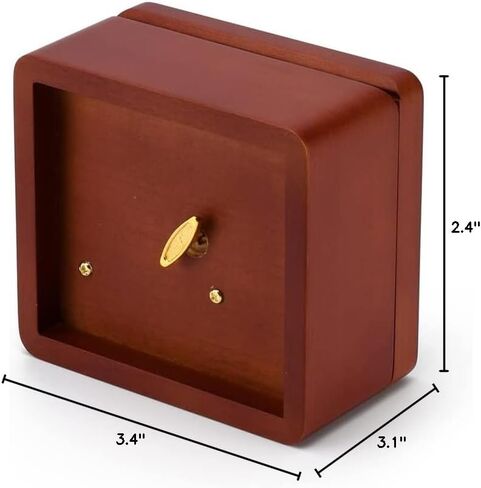 Wooden Musical Box – Solid Wood Music Box with Many Songs to Choose – 18 Note Small Music Box with Compartment for Rings and Earrings in Kuwait