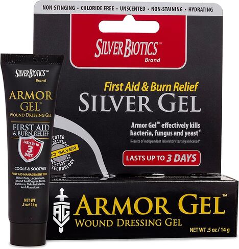Armor Gel Wound Dressing Gel | First Aid + Burn Relief | 24 ppm SilverSol Ag₄O₄ Technology | 0.5 oz in Saudi Arabia
