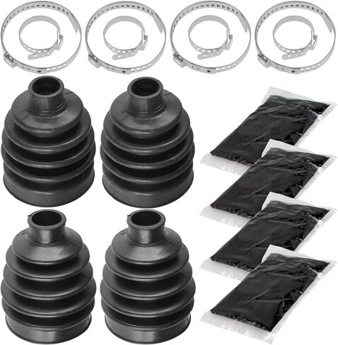 Caltric Front Axle Outer and Inner CV Boot Kit Compatible with Kawasaki Mule 610 KAF400 4X4 2009-2016 / Qty 4 in Saudi Arabia