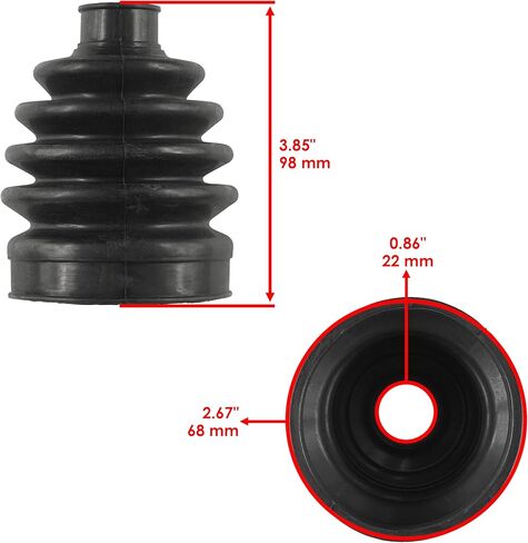Caltric Front Axle Outer and Inner CV Boot Kit Compatible with Kawasaki Mule 610 KAF400 4X4 2009-2016 / Qty 4 in Saudi Arabia