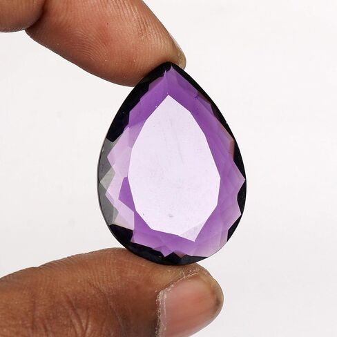REAL-GEMS البنفسجي الطبيعي جمشت 46.35 قيراط على شكل كمثرى أحجار كريمة كريستال خام لهواة صنع المجوهرات in Saudi Arabia