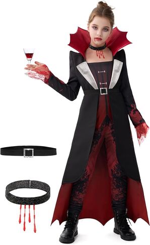 Spooktacular Creations Bloody Vampire Costume for Girls, Halloween Costume for Kids, Halloween Vampiress Role Play Dress in Saudi Arabia