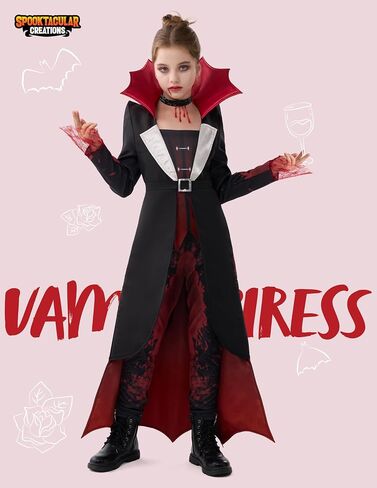 Spooktacular Creations Bloody Vampire Costume for Girls, Halloween Costume for Kids, Halloween Vampiress Role Play Dress in Saudi Arabia